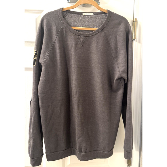 Marine Layer Crewneck Sweatshirt Mens L Grey BET MGM Logo Sleeve Soft Classic - Picture 1 of 5